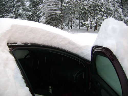 More of a snowy car